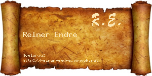 Reiner Endre névjegykártya