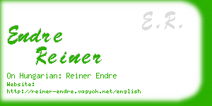 endre reiner business card